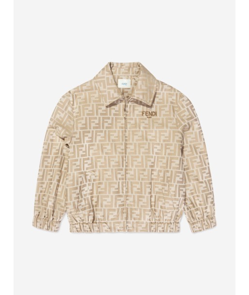 Fendi Boys Jacquard FF Logo Jacket in Beige À commander