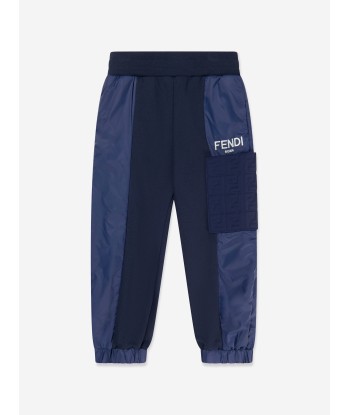 Fendi Boys Logo Sweatpants in Navy shop