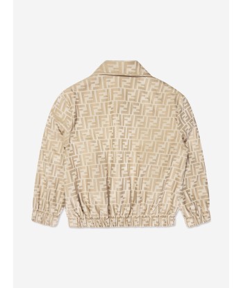 Fendi Boys Jacquard FF Logo Jacket in Beige À commander