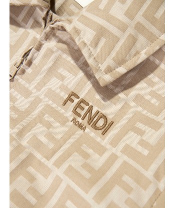 Fendi Boys Jacquard FF Logo Jacket in Beige À commander