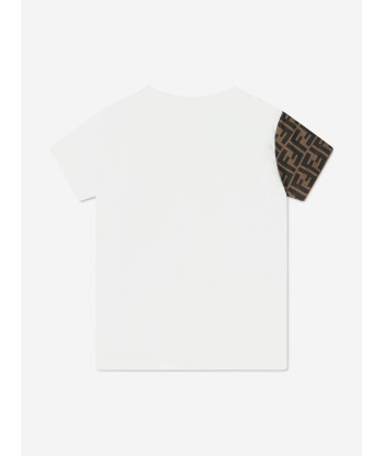 Fendi Boys Graphic FF Logo T-Shirt in White ouvre sa boutique