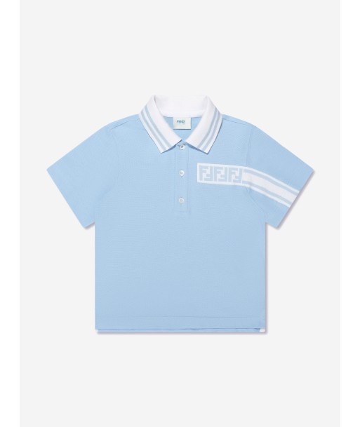 Fendi Boys Pique Polo Shirt in Blue les ctes