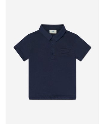 Fendi Boys Branded Polo Shirt in Navy online