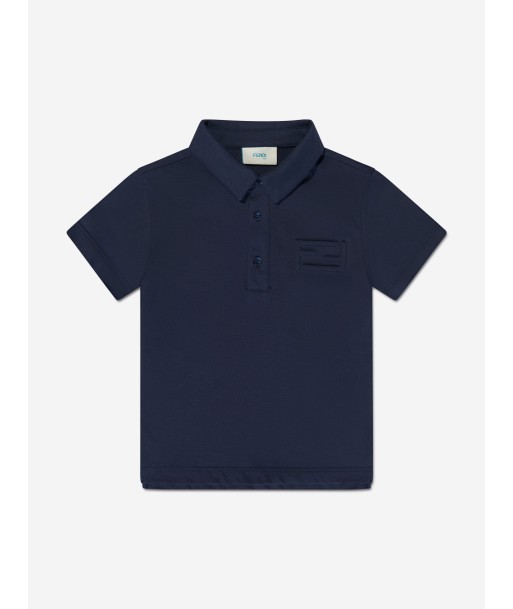 Fendi Boys Branded Polo Shirt in Navy online