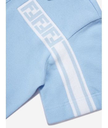 Fendi Boys Pique Polo Shirt in Blue les ctes