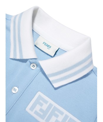 Fendi Boys Pique Polo Shirt in Blue les ctes