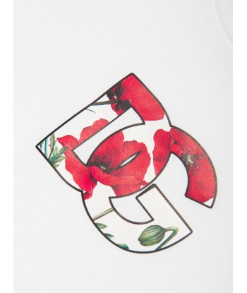 Dolce & Gabbana Girls Poppy Logo T-Shirt in White france