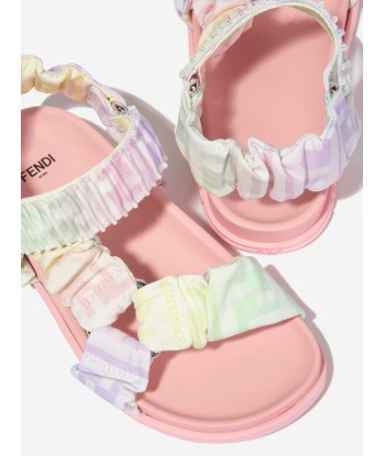 Fendi Girls FF Logo Sandals in Multicolour Fin de série