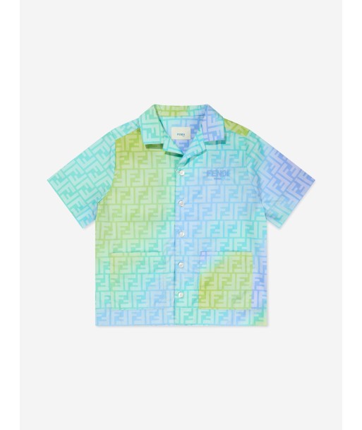 Fendi Kids FF Metaverse Short Sleeve Shirt in Multicolour de la marque