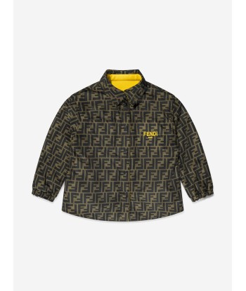 Fendi Kids Reversible FF Logo Shacket in Yellow est présent 