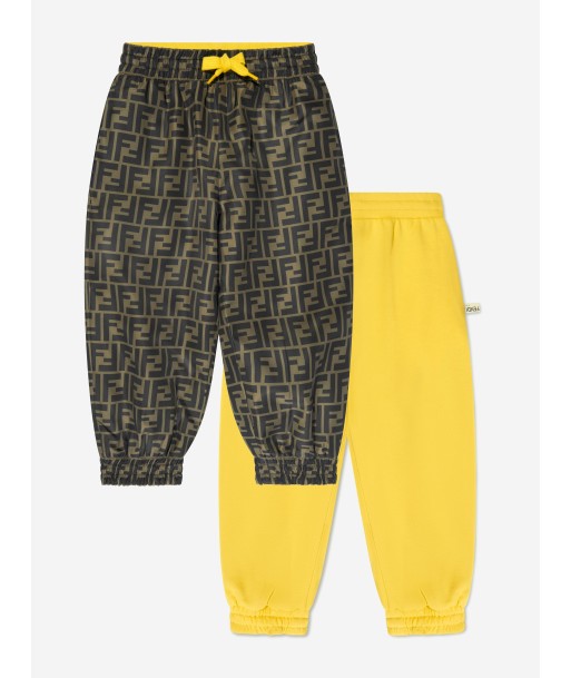 Fendi Kids Zucca Print Joggers in Brown Economisez 