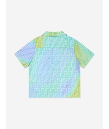 Fendi Kids FF Metaverse Short Sleeve Shirt in Multicolour de la marque