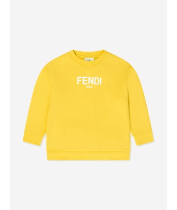 Fendi Kids Logo Sweatshirt in Yellow Venez acheter