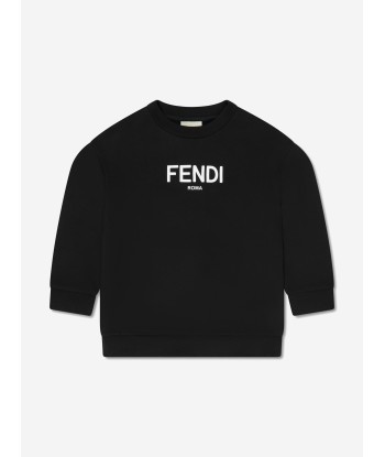 Fendi Kids Logo Sweatshirt in Black pas chere