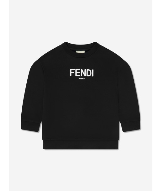 Fendi Kids Logo Sweatshirt in Black pas chere