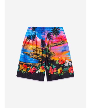 Dolce & Gabbana Boys Hawaiian Print Shorts in Multicolour rembourrage situé sous