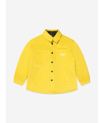 Fendi Kids Reversible FF Logo Shacket in Yellow est présent 