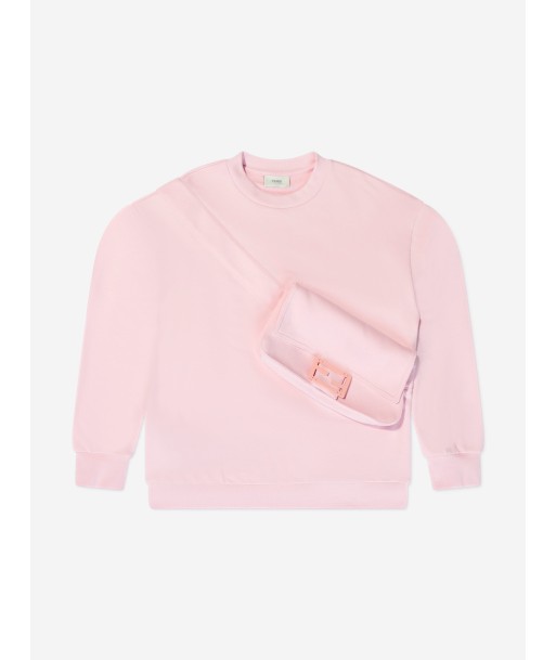 Fendi Girls Baguette Bag Sweatshirt in Pink Les êtres humains sont 