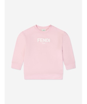 Fendi Girls Logo Sweatshirt in Pink livraison et retour toujours gratuits