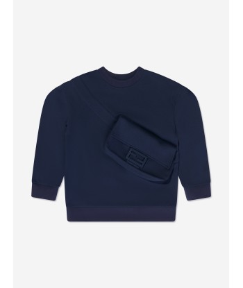 Fendi Boys Baguette Bag Sweatshirt in Navy Voir les baskets