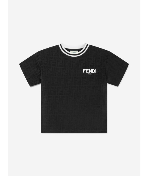 Fendi Kids FF Logo T-Shirt in Black Comparez plus de prix