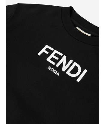 Fendi Kids Logo Sweatshirt in Black pas chere