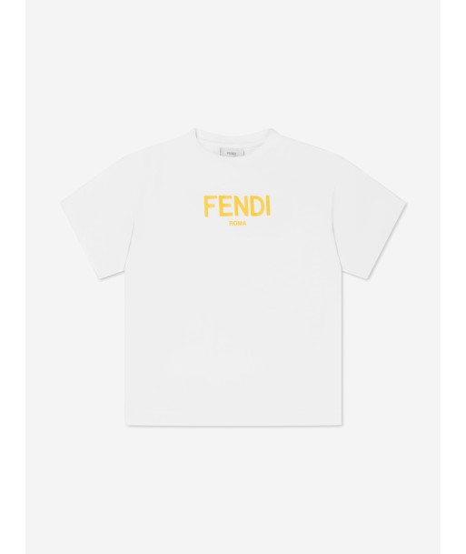 Fendi Kids Logo T-Shirt in White sélection de produits