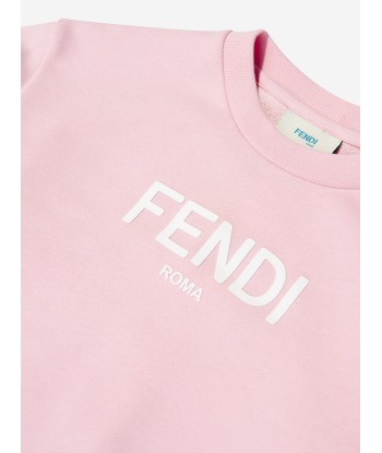 Fendi Girls Logo Sweatshirt in Pink livraison et retour toujours gratuits