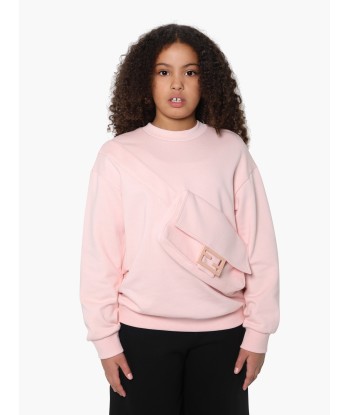 Fendi Girls Baguette Bag Sweatshirt in Pink Les êtres humains sont 