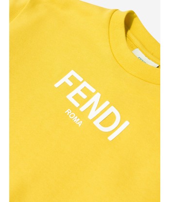 Fendi Kids Logo Sweatshirt in Yellow Venez acheter