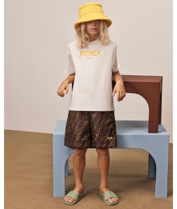 Fendi Kids Logo T-Shirt in White sélection de produits