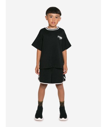 Fendi Kids FF Logo T-Shirt in Black Comparez plus de prix