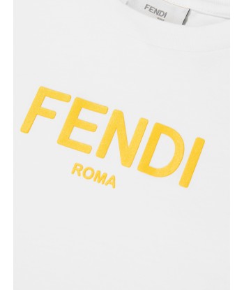 Fendi Kids Logo T-Shirt in White sélection de produits