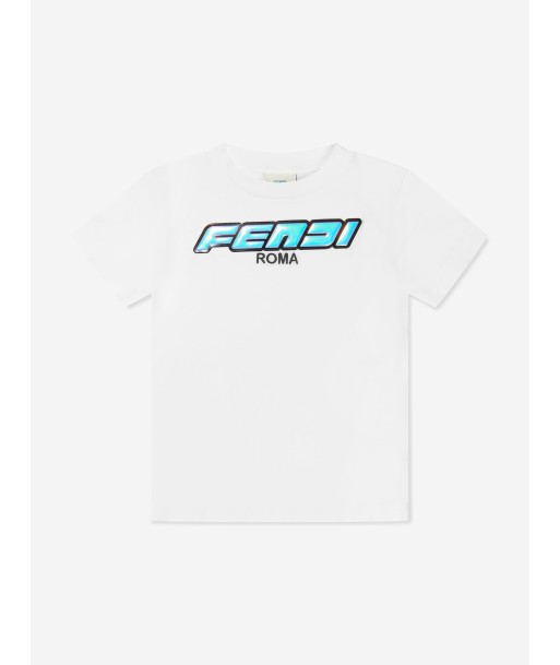 Fendi Kids Jersey T-Shirt in White hantent personnes