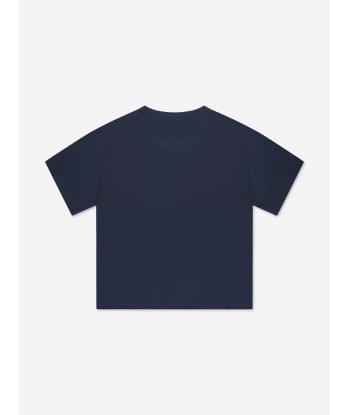 Fendi Kids Logo T-Shirt in Navy hantent personnes