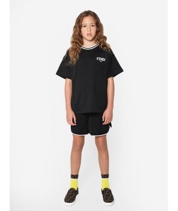 Fendi Kids FF Logo T-Shirt in Black Comparez plus de prix