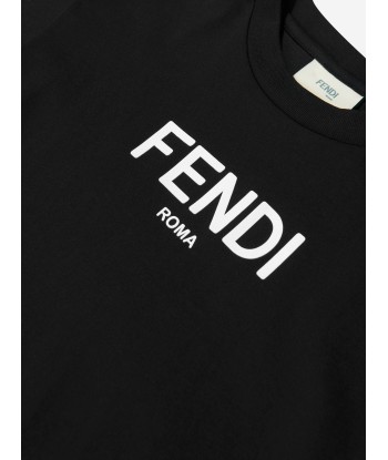 Fendi Kids Logo T-Shirt in Black ou a consommer sur place