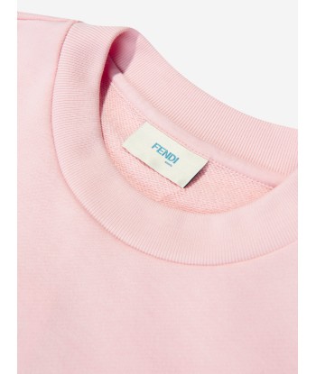 Fendi Girls Baguette Bag Sweatshirt in Pink Les êtres humains sont 