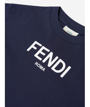 Fendi Kids Logo T-Shirt in Navy hantent personnes