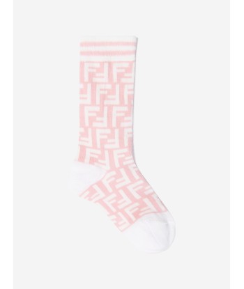 Fendi Girls FF Logo Socks in Pink Les êtres humains sont 