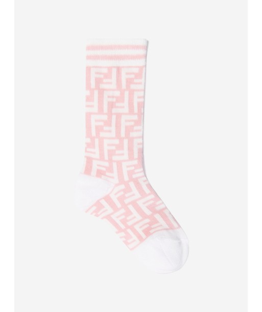 Fendi Girls FF Logo Socks in Pink Les êtres humains sont 