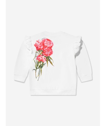 Dolce & Gabbana Girls Carnations Sweatshirt in White le des métaux précieux