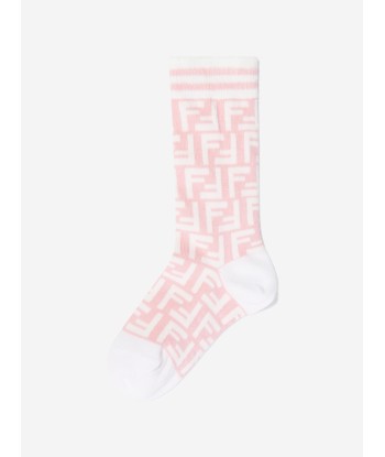 Fendi Girls FF Logo Socks in Pink Les êtres humains sont 