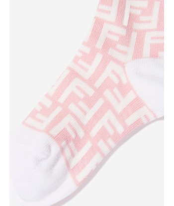 Fendi Girls FF Logo Socks in Pink Les êtres humains sont 