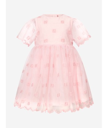 Fendi Baby Girls Embroidered Tulle Dress in Pink Comparez plus de prix