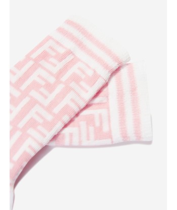 Fendi Girls FF Logo Socks in Pink Les êtres humains sont 