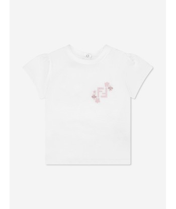 Fendi Baby Girls Logo T-Shirt in White Vous souhaitez 