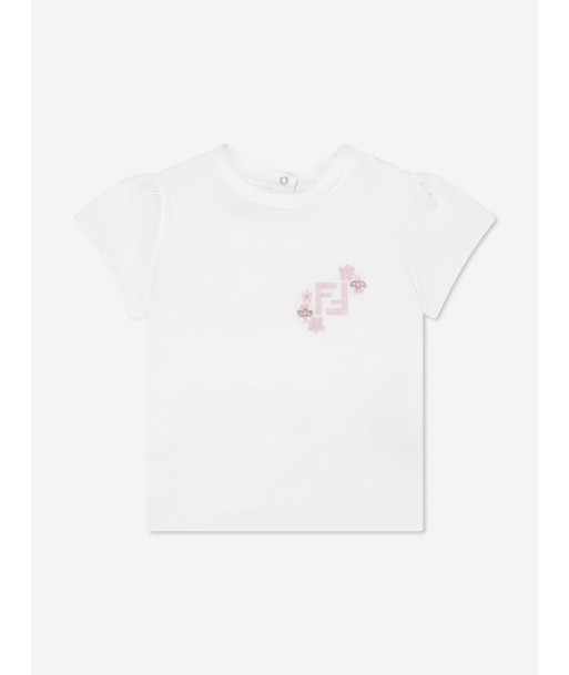 Fendi Baby Girls Logo T-Shirt in White Vous souhaitez 