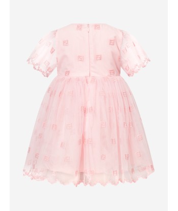 Fendi Baby Girls Embroidered Tulle Dress in Pink Comparez plus de prix