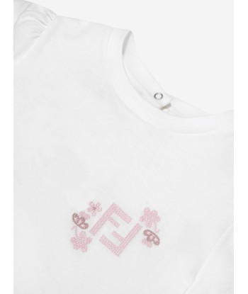 Fendi Baby Girls Logo T-Shirt in White Vous souhaitez 